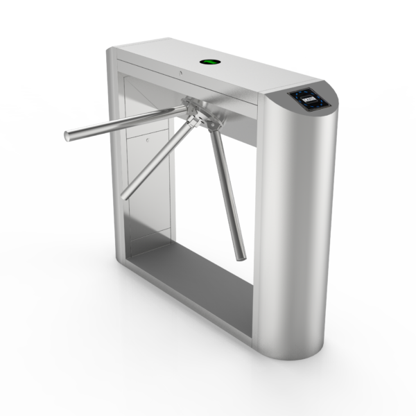 Bridge type round corner three-roller turnstile